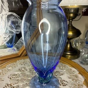 Vintage Blue Glass Vase